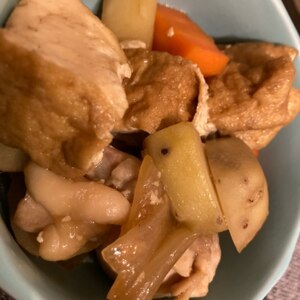 【簡単でヘルシー】厚揚げと鶏もも肉の煮物